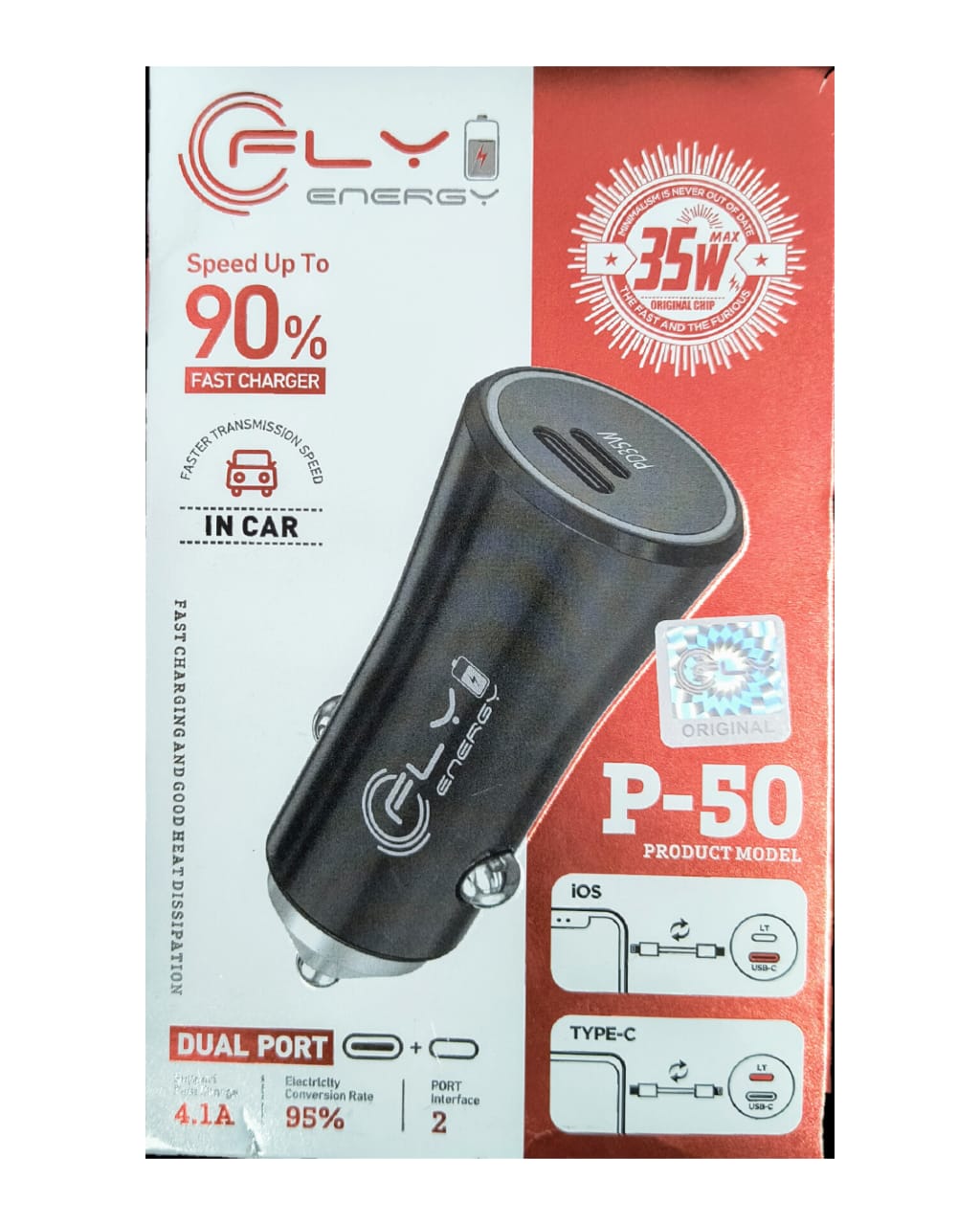 Cargador de Coche Fly Energy : 35W Dual (4.1A)