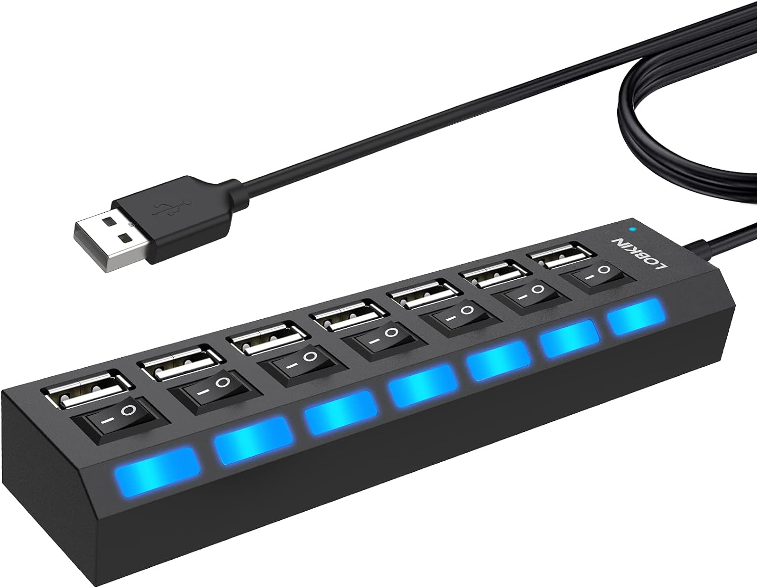 Hub USB 2.0 de 7 Puertos con Interruptores y LED - Imagen 1