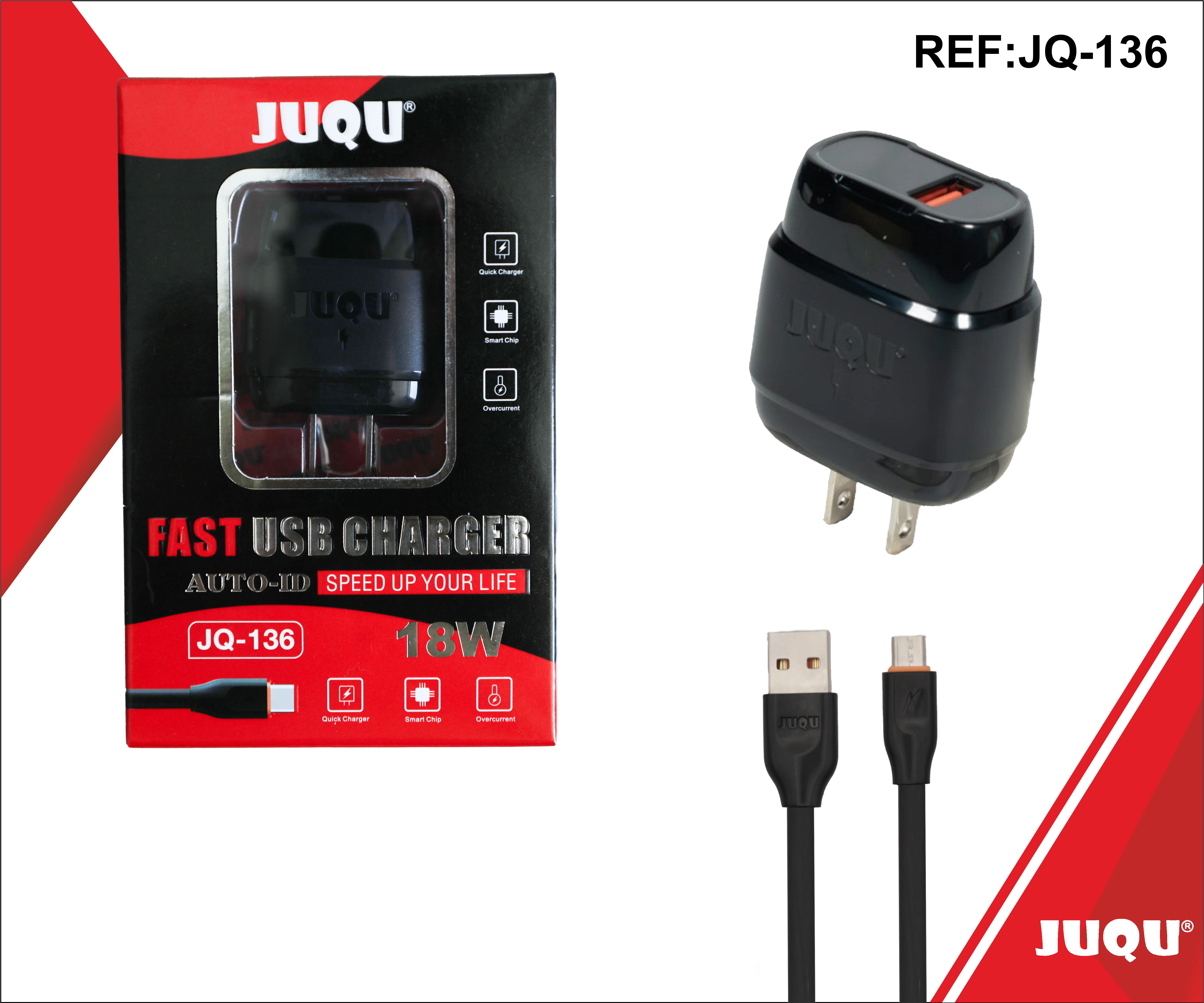 Cargador JUQU  V8: Carga Rápida y Segura