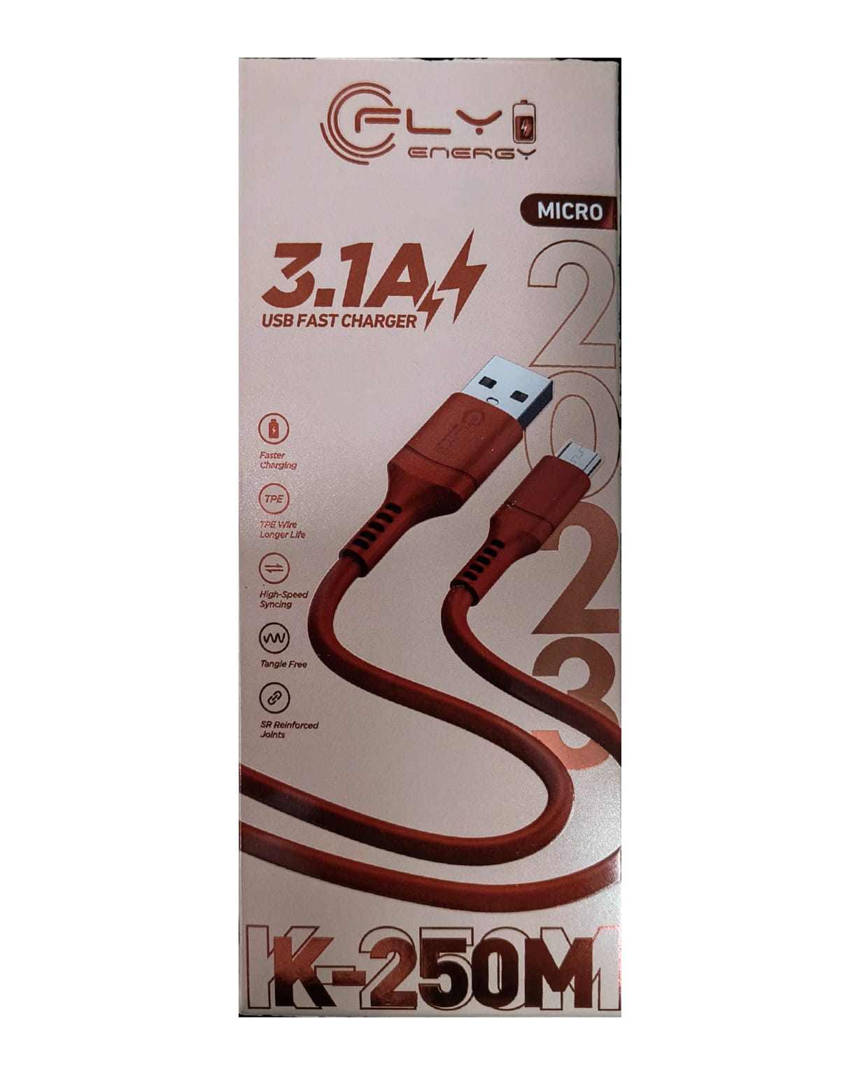 Cable USB a Micro USB (3.1A) Fly Energy