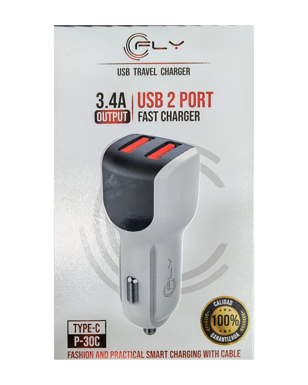 Cargador de Coche Fly Energy : Carga Doble Rápida (3.4A)