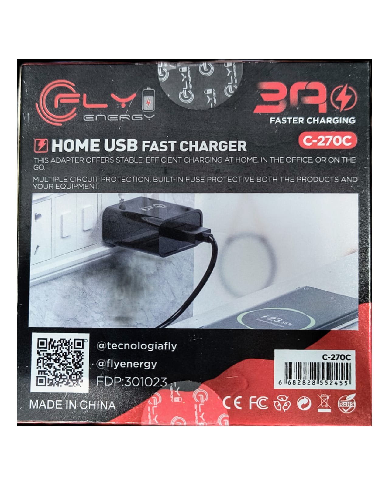 Cargador USB a Tipo C Fly Energy (3A): Seguro y Eficiente - Imagen 2
