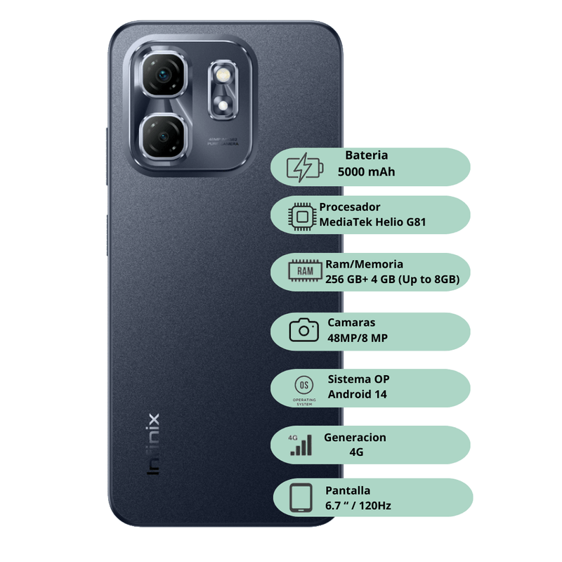 INFINIX HOT 50i 256GB/8GB RAM - Imagen 4